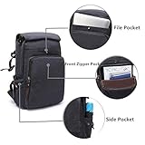 Loietnt Laptop-Rucksack, Vintage Casual Rucksack Umhängetasche aus Segeltuch, für Reisen Camping Rucksack, für Schule/Wandern/Outdoor/Uni, schwarz - 4