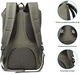 Rucksack Damen Handgepäckrucksack Herren KAUKKO Backpack Schulrucksack KAUKKO 17 Zoll Laptop Rucksack für 15″ Notebook Lässiger Daypacks Schultaschen of 2 Side Pockets für Wandern Reisen Camping (Nylon Army Green) - 3