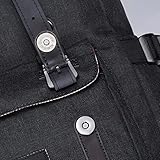 Rucksack Damen Herren Vintage Studenten Backpack KAUKKO 17 Zoll Laptop Rucksack für 15″ Notebook Lässiger Daypacks Schüler Backpacks Schultaschen of 2 Side Pockets für Wandern Reisen Camping (1linen schwarz) - 4
