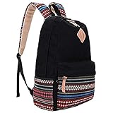 Evay 14 Zoll Notebook Laptop Canvas Bunt Streifen Rucksack für Damen Vintage Universität Wasserdicht Schulrucksäcke Laptoprucksack - 4