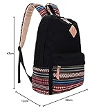 Evay 14 Zoll Notebook Laptop Canvas Bunt Streifen Rucksack für Damen Vintage Universität Wasserdicht Schulrucksäcke Laptoprucksack - 6