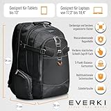 Everki Titan – Laptop Rucksack für Notebooks bis 18,4 Zoll (46,7 cm) mit durchdachtem Fächer-Konzept, viel Stauraum und weiteren hochwertigen Funktionen, Schwarz - 6