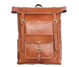 Rucksack aus Echtleder, 58,4 cm, für Laptop, Reisen, für Männer und Frauen - 2
