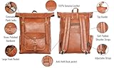 Rucksack aus Echtleder, 58,4 cm, für Laptop, Reisen, für Männer und Frauen - 6