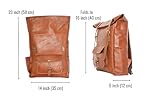 Rucksack aus Echtleder, 58,4 cm, für Laptop, Reisen, für Männer und Frauen - 7