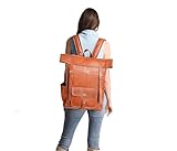 Rucksack aus Echtleder, 58,4 cm, für Laptop, Reisen, für Männer und Frauen - 10