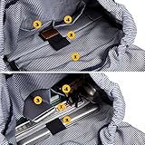 EverVanz Canvas Leder Rucksack Reise Wandern Outdoorrucksack Daypacks für 15 Zoll Laptop großer Rucksack für Schule - 4