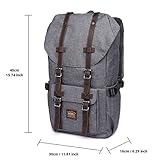 Laptop Rucksack 17 Zoll Handgepäckrucksack Vintage Backpack Reiserucksack für 15″ Notebook of 2 Side Pockets für Wandern Reisen Camping (oxford grau) - 2