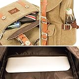 Rucksack Damen Handgepäckrucksack Herren KAUKKO Backpack Schulrucksack KAUKKO 17 Zoll Laptop Rucksack für 15″ Notebook Lässiger Daypacks Schultaschen of 2 Side Pockets für Wandern Reisen Camping (Ckhaki 2PCS) - 5