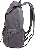 Rucksack Damen Herren Backpack Schulrucksack KAUKKO 17 Zoll Laptop Rucksack für 15″ Notebook Lässiger Daypacks Schultaschen of 2 Side Pockets für Wandern Reisen Camping (canvas grau) - 4