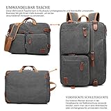 CoolBELL umwandelbar Rucksack Messenger Bag Umhängetasche Laptop Tasche Handtasche Business Aktentasche Multifunktions Reise Rucksack Passend für 17,3 Zoll Laptop / Männer / Frauen(Canvas Dunkel Grau) - 2