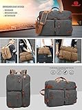 CoolBELL umwandelbar Rucksack Messenger Bag Umhängetasche Laptop Tasche Handtasche Business Aktentasche Multifunktions Reise Rucksack Passend für 17,3 Zoll Laptop / Männer / Frauen(Canvas Dunkel Grau) - 6